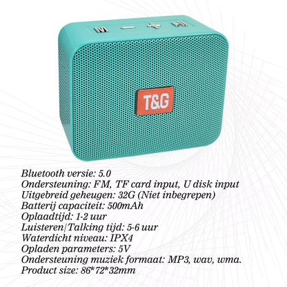 TG166 Mini Wireless Speaker Subwoofer Bluetooth-Compatible Portable Speakers USB 3D Stereo Surround Column Bass Box FM Radio